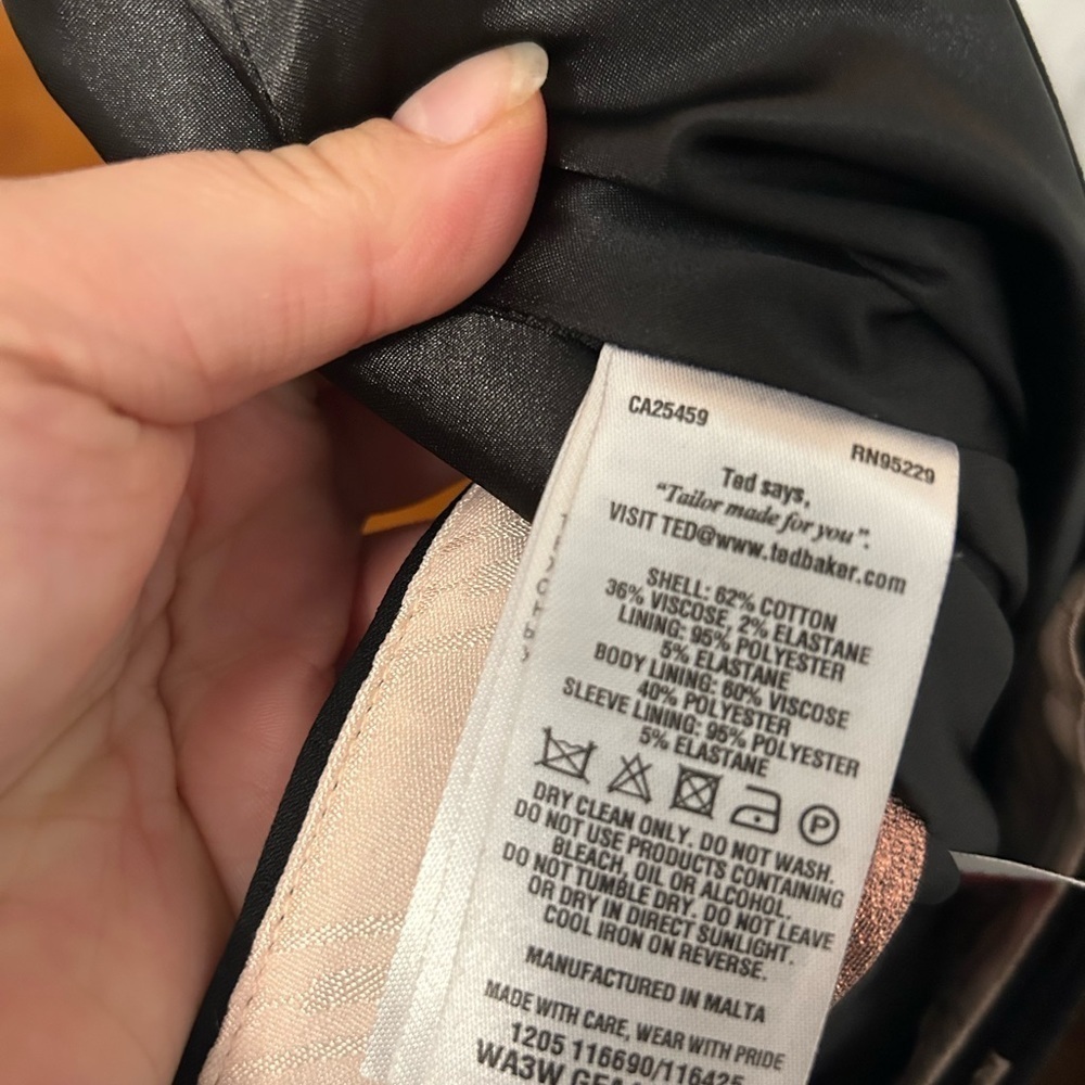 NWT TED BAKER BLACK VELOUR STRAIGHT LEG PANTS - Picture 5 of 5